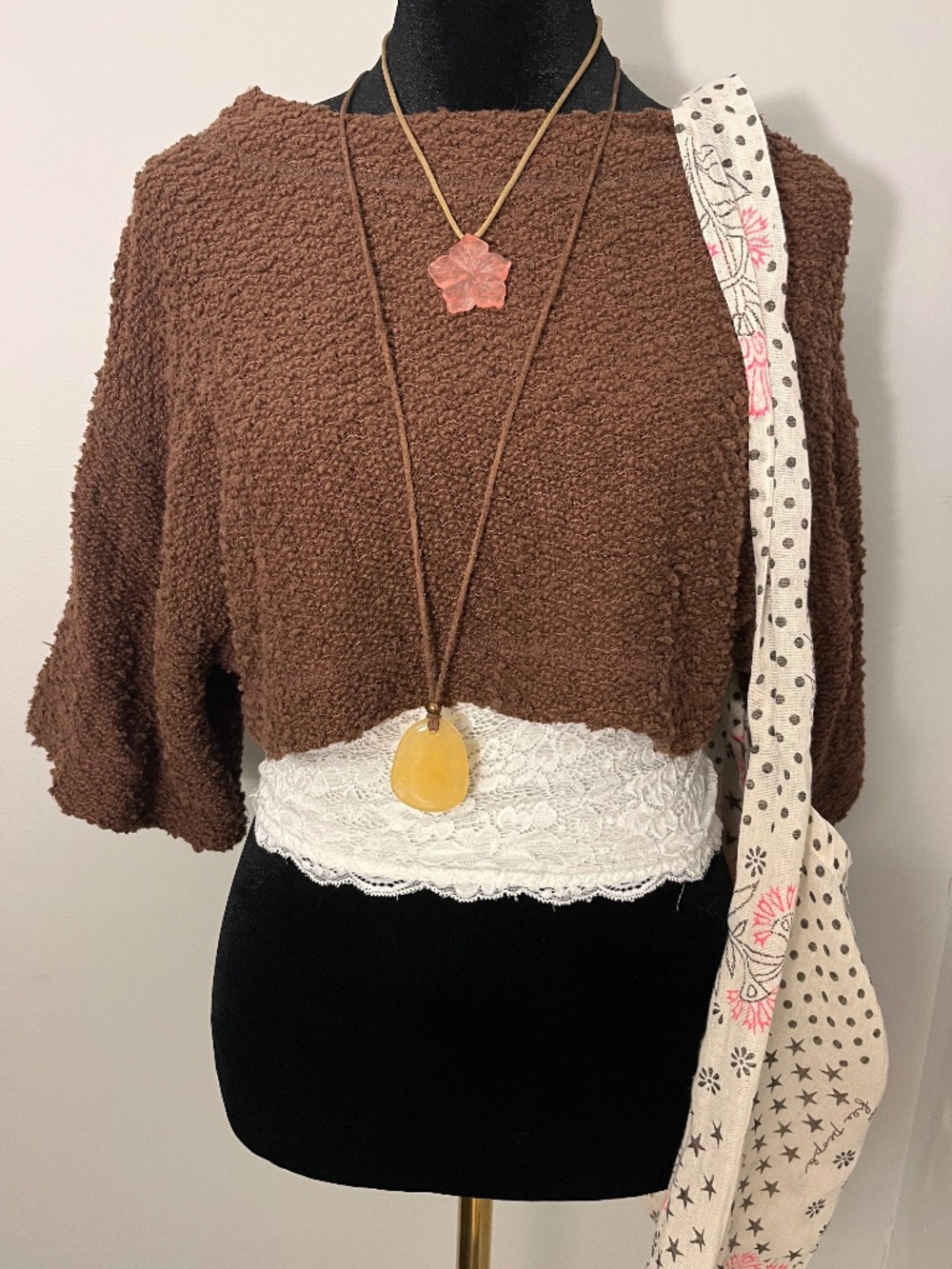 UO Out From Under Nadine Pop Stitch Cropped Top Size XS